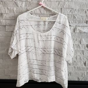 Cloth and Stone sheer Aztec print blouse M